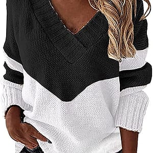 Owin Womens Color Block Sweatshirts Fashion Casual Crewneck Stripe Long Sleeve Tunic Tops